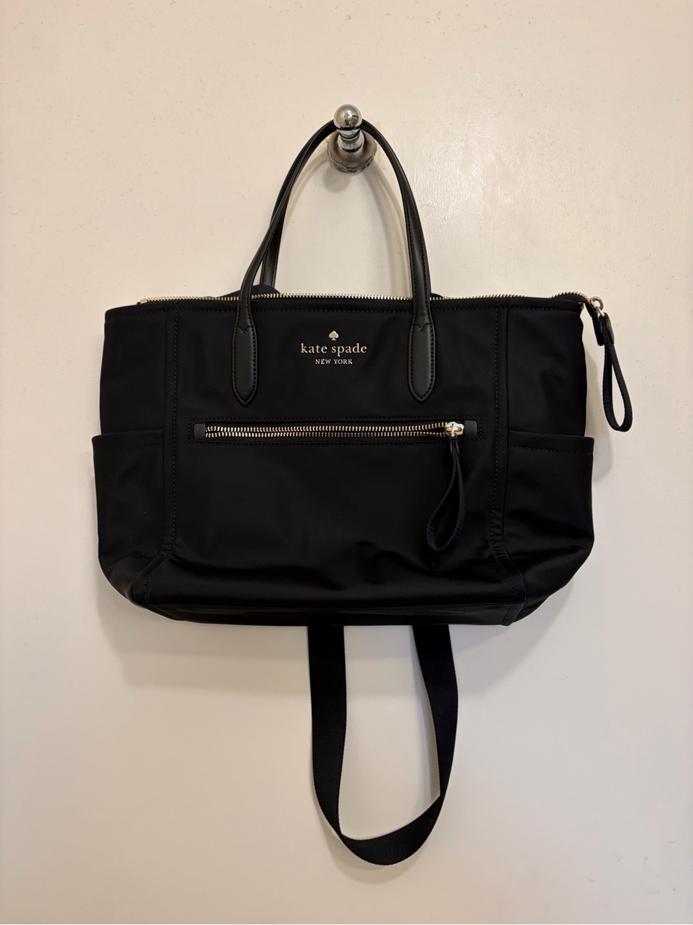 kate spade Black Nylon Laptop Tote with Zip Pocket